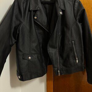 Black Biker Style Leather Jacket